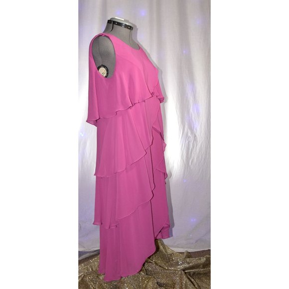 SLNY Fuschia Chiffon Dress size 14W - Picture 2 of 11